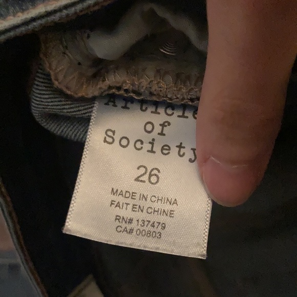 Articles of Society Medium Wash Sarah Benton City Mid Rise Skinny Jeans, 26 - Picture 4 of 11